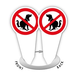 Strobo XXL High-Quality Plug-In Signs Printed on Both Sides, kein Hundeklo, 30 x 15 cm, 3 mm Aluminium Dibond Sturdy Composite Panel with UV Protection, Pack of 5