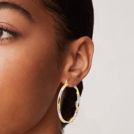 upeilxd Gold Earrings for Women 9ct Small Twist Huggie Hoop Earrings Hypoallergenic Large Hoop Earrings for Women Gold Creole Earrings Set Jewellery Gift for Lady (Gold 15)