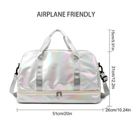 Weekender Bag, Large Travel Duffel Bag for Women with Wet Pocket, Carry on Overnight Bag with Shoe Compartment, Mom Hospital Bags for Labor and Delivery