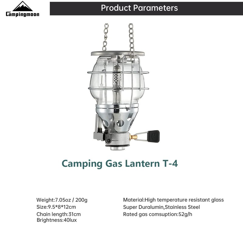Campingmoon Camping Gas Lantern Portable Gas Lamp Piezo Ignition with