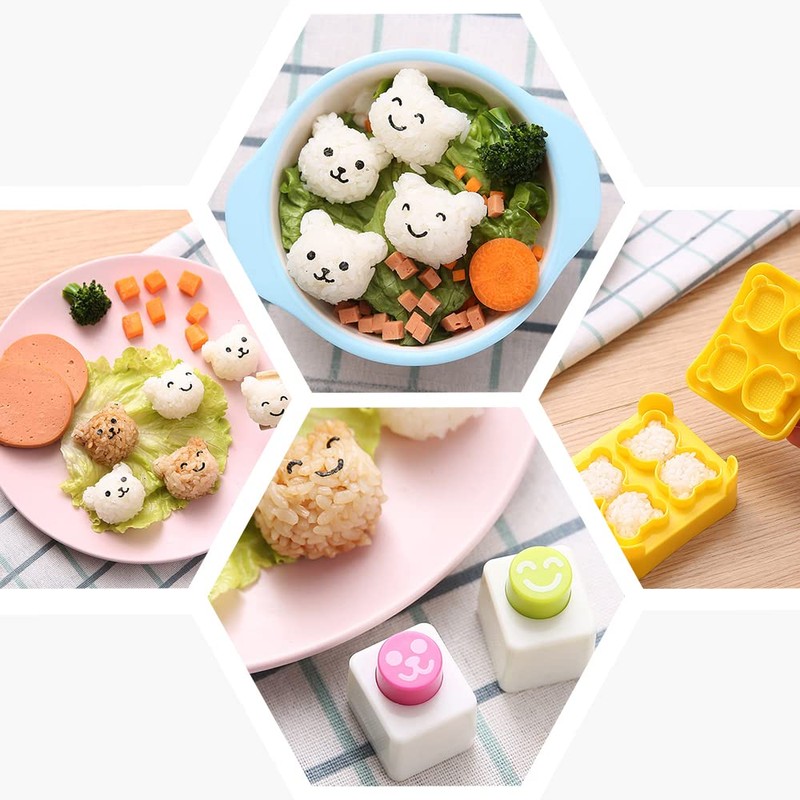YongXiangPeng Sushi Making Kit Rice Mould,Rice Ball Mold Cartoon Bear