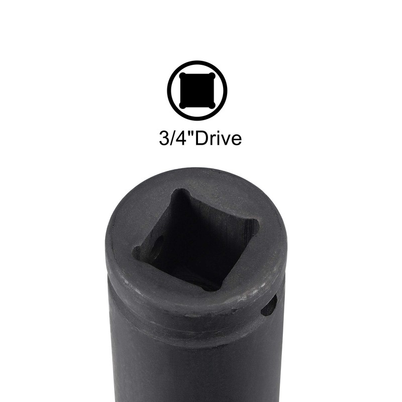 sourcing map 3/4-Inch Drive 24mm 12-Point Deep Impact Socket, CR-MO