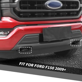 Jimen for F150 Tow Hook Cover, 2PCS Front Trailer Hitch Cover Fit for Ford F150 2009-2025 (Black)