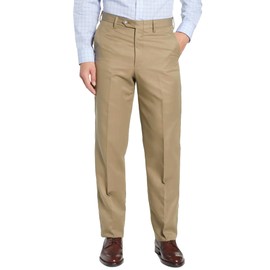 Men's Cozy Hidden Expandable Waist Dress Pants | Premium Stretch Texture Weave Work to Weekend Pant(Khaki,30W×32L)