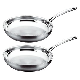 Scanpan Impact 11” Fry Pan - Pack of 2 - Made of Durable 18/10 Stainless Steel - Dishwasher & Oven Safe