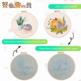 Embroidery Kit, Embroidery Kit, Embroidery Kit, Embroidery Set, Embroidery, Handmade, 4-piece Set, Enjoyable for Beginners, Embroidery Frame, Embroidery Thread, Embroidery Needles, Embroidery Cloth,