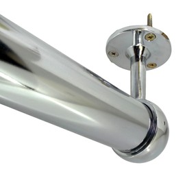 percha de ropa de extremo de barra de clóset de 32 mm de diámetro, cromo pulido | 1 paquete