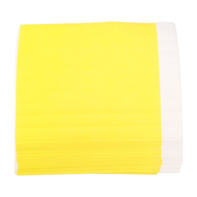 500PCS Paper Wristband Yellow Bracelets Disposable Waterproof Tear Resistant Paper