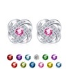 Rajputana Sterling Silver Stud Earrings Birthstone Earrings Love Knot Earrings
