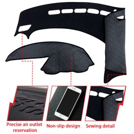 INUBOXES - Tapete antideslizante para tablero de salpicadero, compatible con Mazda 3 2010 2011 2012 2013 protector solar (borde negro)