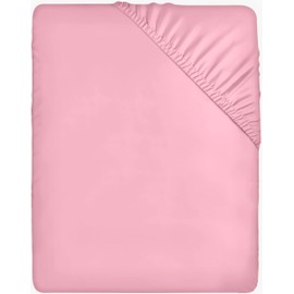 Utopia Bedding - Fitted Sheet 160 x 200 cm - Pink - Brushed Polyester Microfibre Fitted Sheet - 35 cm Deep Pocket