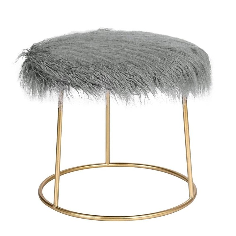 HNU Lava Grey Vanity Stool Round Ottoman Casual Adorable Foot