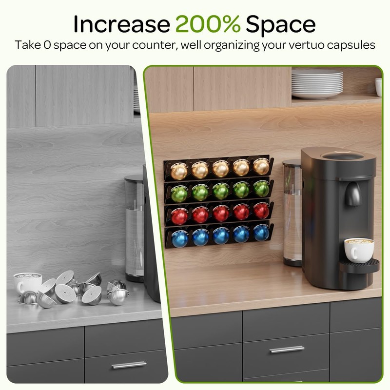 LifeMoreasy Magnetic Coffee Pods Holder for Nespresso Vertuo & Dolce