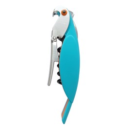 D DrNeeko Parrot Shape Waiters Corkscrew Wine Opener Bottle Opener (Light Blue)