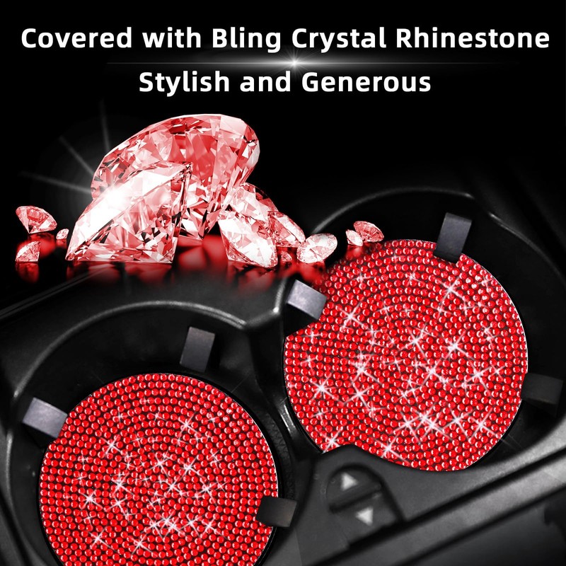 Car Cup Coaster, Universal Bling Crystal Rhinestone Car Cup Insert