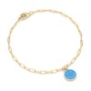 Silver Smile Smiley Face Bracelets In Blue, 6" Chain |