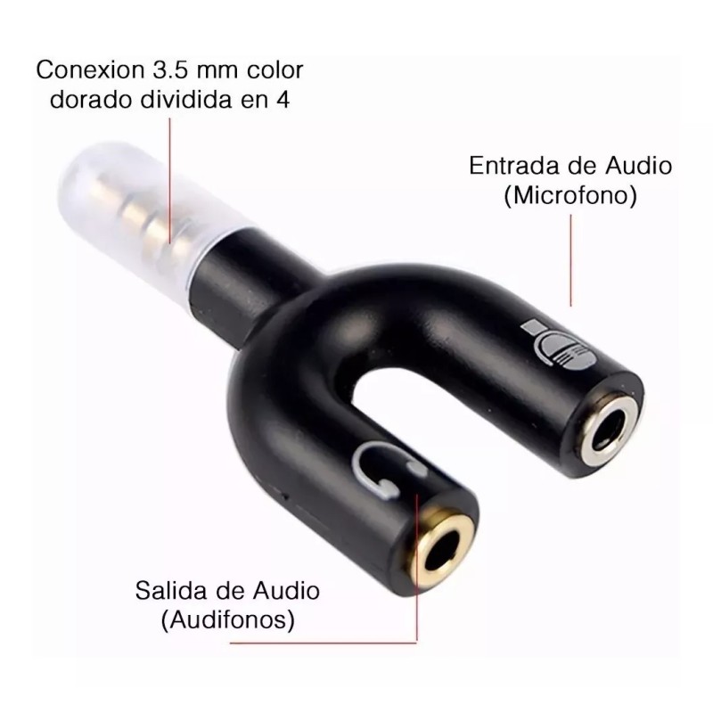 Huaxin Mayoreo 20pzs Divisor De Audio 3.5mm Micrófono Audifonos