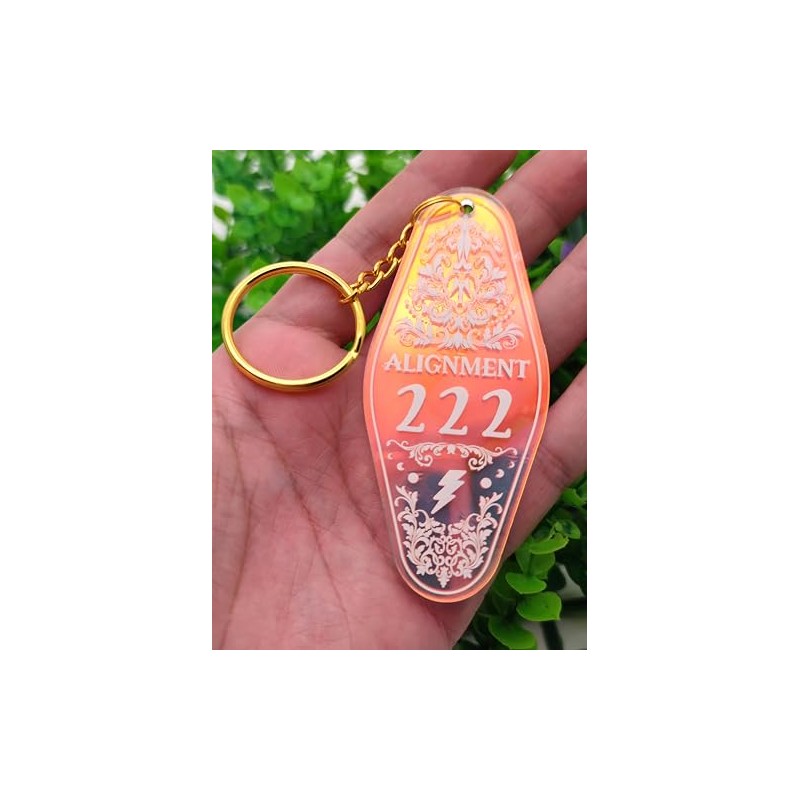 ASVP Shop Vintage Iridescent Angel Number Keyring, Iridescent