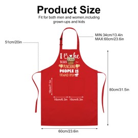 Gaosaili Funny Apron for Women Cooking Apron with Pockets Adjustable Kitchen Baking Cotton Apron, Birthday Thanksgiving Gift for Baker Wife Girlfriend Boyfriend Mom Grandma-I Bake Because…