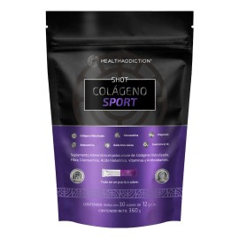 HEALTHADDICTION - Colágeno Sport Efervescente, Sabor Frambuesa, 30 Sobres de 12g, con Colágeno Hidrolizado, Glucosamina y Vitaminas para Fortalecimiento Muscular y Articular