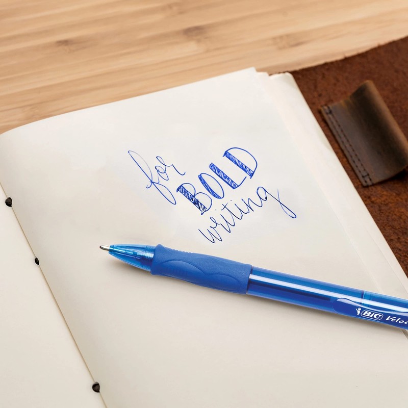 BIC VLGBP41-Blu Velocity Bold Retractable Ball Pen, Bold Point (1.6mm),