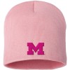 Michigan Primary Logo Solid Knit Beanie - Pink w Pink