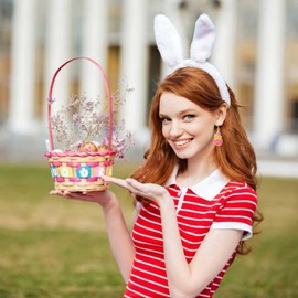 12 Pairs Easter Earrings for Women Enamel Bunny Drop Earrings Cute Rabbit Dangle Earrings Colorful Egg Earring Set Easter Theme Jewelry, Zinc, crystal