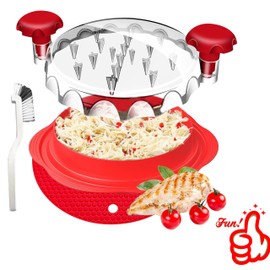RAHATBEE Chicken Shredder Tool Twist Large, Upgrade Visible Chicken Breast Grinder Machine for Ground Food, Meat & Vegetables, Dishwasher Safe, Heat Resistant, BPA Free (Elegant Red)