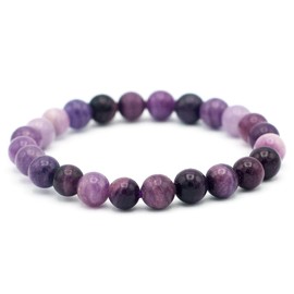 Miracles Minéraux 8mm Round Beads Bracelet Natural Stone French Craftsmanship Over 80 Choices, Stone wrist circumference: 18 cm