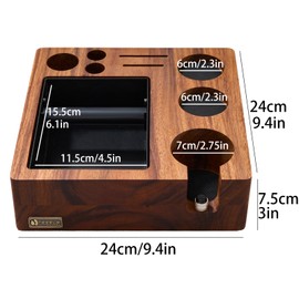 Espresso Knock Box, Espresso Tamping Station, Espresso Coffee Organizer Box Fit for Storage 58MM Espresso Tamper,Coffee Station Organizer for Countertop
