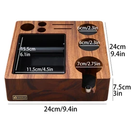 Espresso Knock Box, Espresso Tamping Station, Espresso Coffee Organizer Box Fit for Storage 58MM Espresso Tamper,Coffee Station Organizer for Countertop