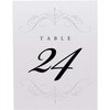 Classic Flourish Wedding Table Numbers, Silver, 1-80, Double Sided, Tent