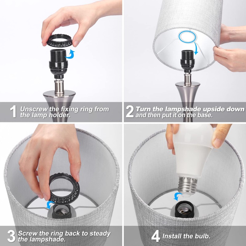 3 Way Touch Control Table Lamp, Dimmable Bedside Desk Lamp