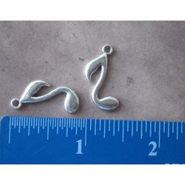 Unbranded 30 Eighth Note Music Note Silver Metal Charm Pendants For Jewelry Making