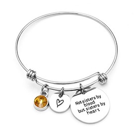 Best Friends Bracelets- Not Sisters by Blood But Sisters by Heart Bracelet- Sister Jewelry (November)