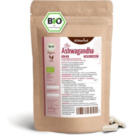 Ashwagandha Capsules Organic 400 Pieces | Refill Pack | High Dose 1500 mg per Daily Dose | Indian Ginseng | 100% Natural | Finely Ground Ashwagandha Powder in Organic Quality | Vegan | by Achterhof