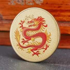 Chinese Dragon Lucky Coin Lottery Tickets Scratcher Tool Charms Challenge Coin
