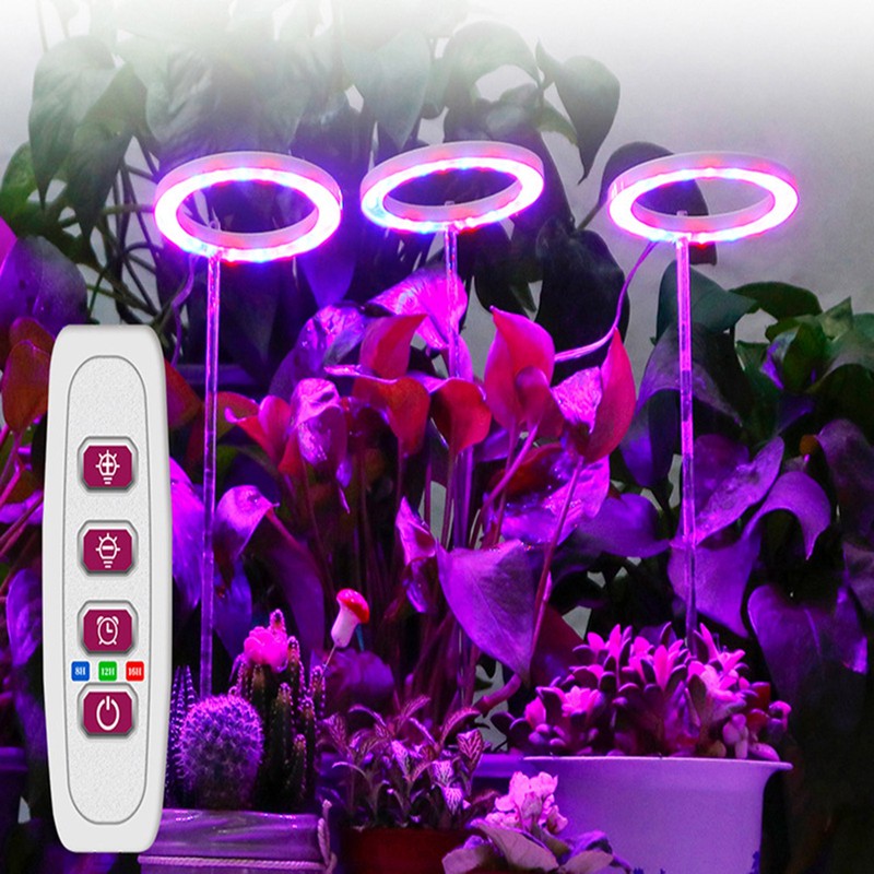 LED Plant Grow Light 5 Dimmable Modes 4 Head Timing