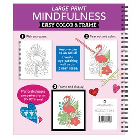 Large Print Easy Color & Frame - Mindfulness (Stress Free Coloring Book)