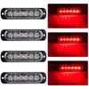 KaiDengZhe 4pcs Ultra Thin 6LED Emergency Warning Lights Red Hazard