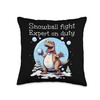 Snowball fight Expert on duty Funny Winter Adventures Throw Pillow,