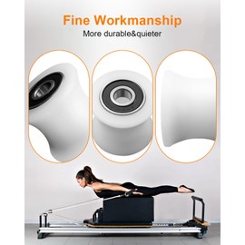 4 Pcs Gym Wheels Replacement Fit for Rollers Wheels DLX DLX II DLX III Adv DLX Pilates Pilates Pro 570 2000 2500 3000 4000, White