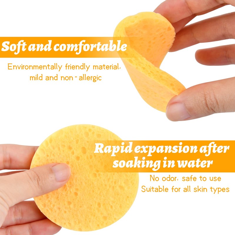 Chstarina Pack of 20 Compressed Face Sponges, Soft Face Sponge,