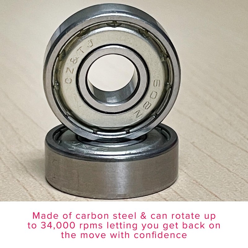 AlveyTech 608ZZ (608Z) Shielded Steel Wheel Bearings - Replacement fits