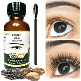 ALKA VITA Eyelash & Eyebrow Growth CASTOR OIL & KERATIN Thickener Pure Organic By ALKAVITA