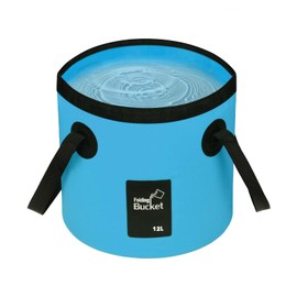 iGreely Folding Bucket - Foldable Camping Storage Container Collapsible Bucket 12L Portable Lightweight Pail for Camping Traveling Hiking Fishing Boating and Gardening (Black(12L))