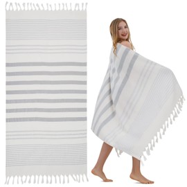 Winthome Hammam Towel Soft Beach Towel Lightweight Space Saving Towel Absorbent Quick Drying Bath Towel Cotton Sand-Free Versatile for Men and Women Sauna Towel Beach Dresses (1 Pack, 100 x 180 cm)
