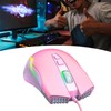 Wired Mouse Pink Ergonomic Design RGB Backlit Motion Detection 5.9ft