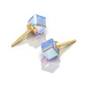 NINA Medikal Cube Stud Earrings Stainless Steel Hypoallergenic with Crystals