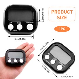 Digital Kitchen Timer, Large Magnetic Digital Kitchen Timer with Large Display, Loud Alarm, and Magnetic Back, Suitable for Kitchen, Work, Study, Fitness and Sports (black)